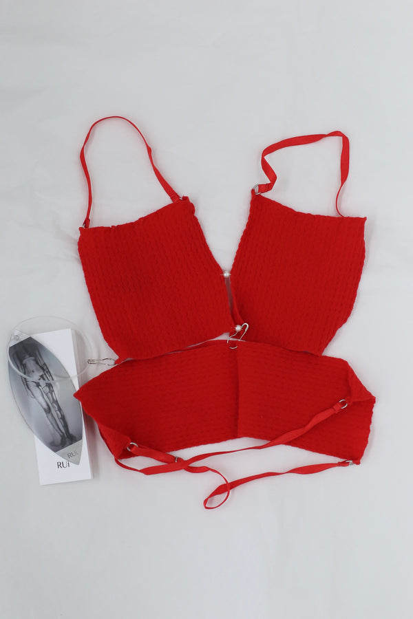 RUI semi-sheer string bikini RSS24SF01 red